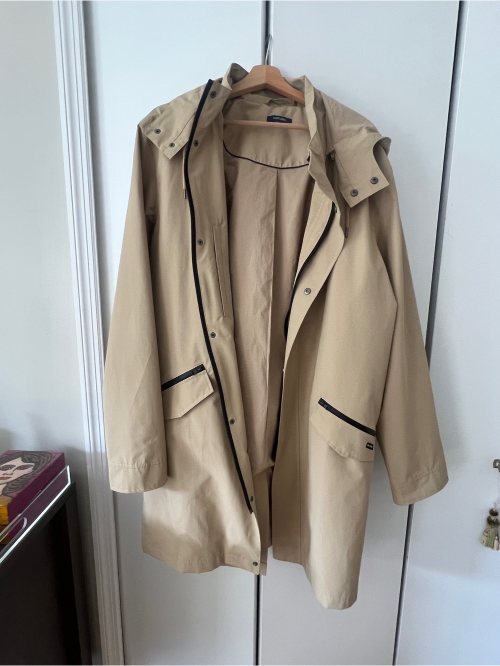 Saint James Khaki Hooded Raincoat
